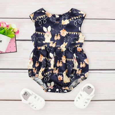 

US Toddler Infant Baby Girl Easter Bunny Romper Bodysuit Jumpsuit Clothes Outfit