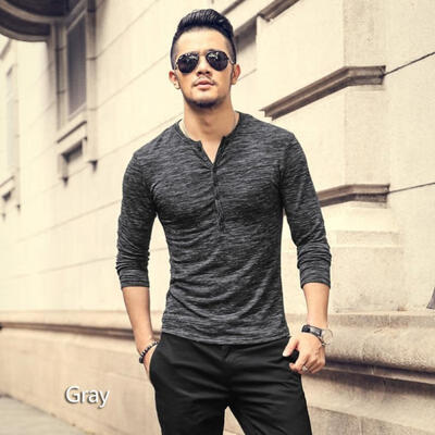 

Autumn Winter New Fashion Open Door Threshold Bamboo Silk Mens Bottoming Shirts Long Sleeve Slim Cotton Trendy T Shirt