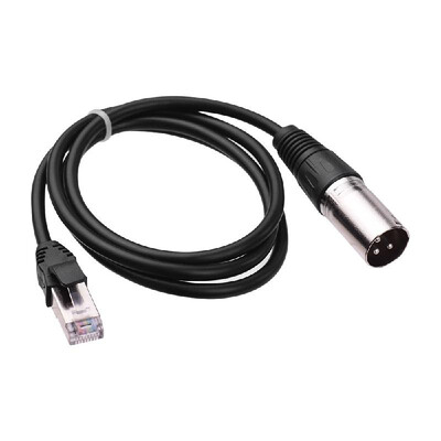 

RJ45 Male Network Connector to 3-Pin Mini XLR Male Extension DMX512 Cable Stage Studio Cables Wires Black 1m