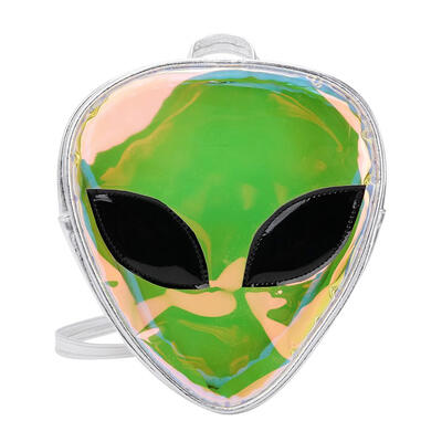 

Laser Clear 3D Alien Face Shoulder Messenger Handbags Women Girls Backpacks