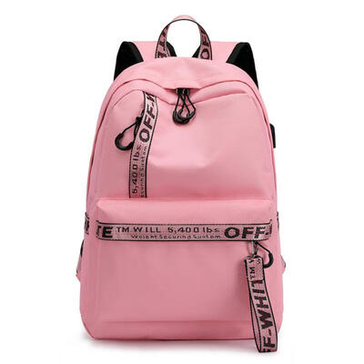 

Unisex Nylon Student Bag Laptop Backpack Travel Bags With USB Charging Port