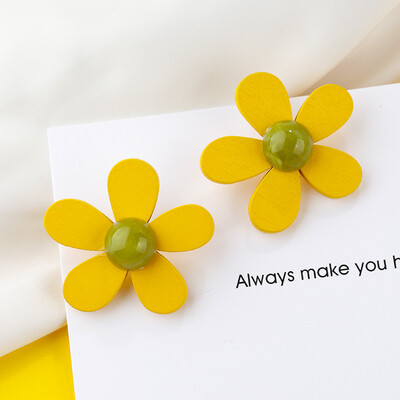 

Flashbuy Wooden Flower Statement Earrings for Women Beads Earrings Modern Beach Summer Pendientes Girls Jewelry Party Accessory