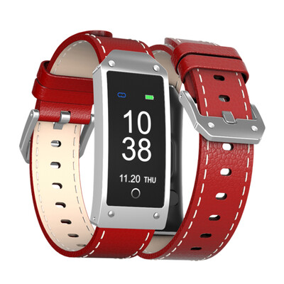 

Smart Sports Bracelet Fitness Tracker Smart Wristband 096 inch TFT Color Screen Leather Band BT 40 Smart Band Pedometer Heart Ra