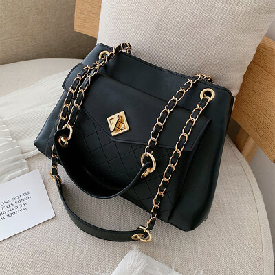 

Internet celebrity ins leisure bag fashion rhomboid chain bag new 2019 small fresh lock womens bag oblique satchel