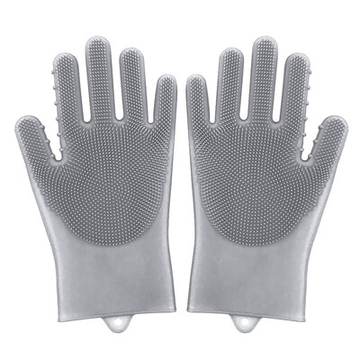 

Toponeto Magic Reusable Silicone Gloves Cleaning Brush Dishwashing Gloves Heat Resistant