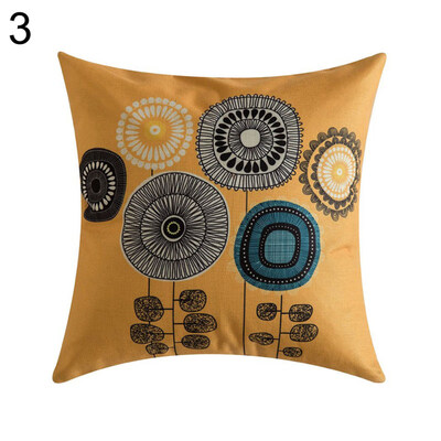 

Retro Circular Flower Linen Pillow Case Cushion Cover Sofa Bed Car Office Decor
