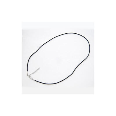 

Black Tone Rubber Cord with Alloy Clasps about 2mm in diameter 17" long