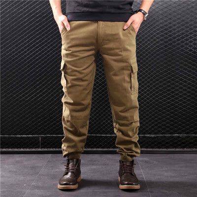 

SQSI 2019 spring&summer new camouflage guard pants Slim-legged elastic waist tie trousers 4951