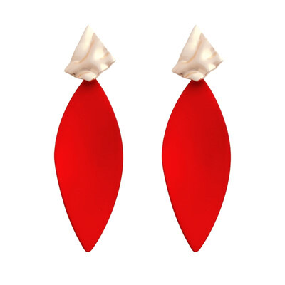 

Fashion Round Earrings for Women Spray Geometric Metal Statement Brincos Big Leaf Flower Earrings Fashion Party Jewelry Gift