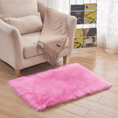 

Gobestart Soft Rug Chair Cover Artificial Sheepskin Wool Warm Hairy Carpet Seat Mats Rug