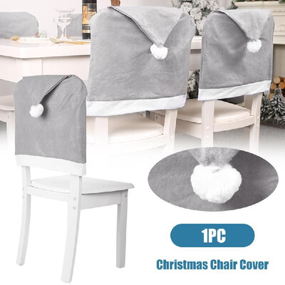 

Christmas Chair Cover Grey Non-woven Christmas Decoration Chairs Protection