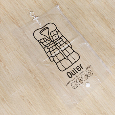 

Toponeto Side pull Hanging Transparent Vacuum Storage Bag Compression Bag Hook Clothes