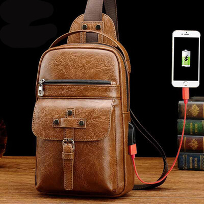 

Tailored Men Vintage Waterproof Multifunction Outdoor Casual Messenger Bag Chest Bag