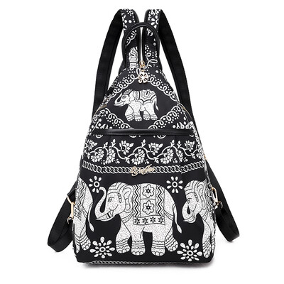 

Ethnic Wind Shoulder Bag Womens Fashion Small Backpack Oxford Canvas Breastpack Small Shoulder Backpack