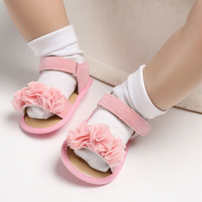 

Newborn Kid Baby Girl Flower Sandals Summer Casual Crib Shoes First Prewalker