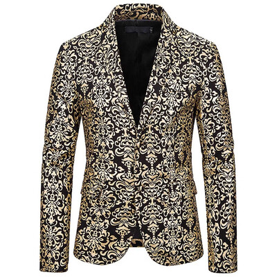 

Toponeto Fashion Mens Casual Print Suit Lapel Slim Fit Stylish Suit Coat