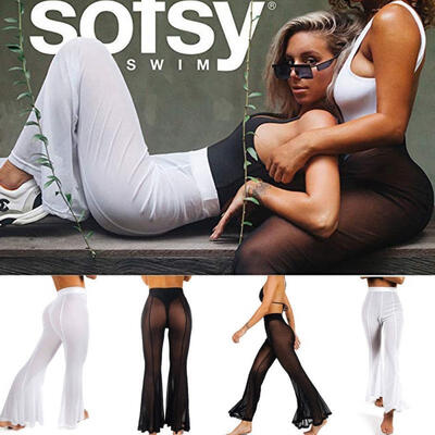 

Women Sexy Beach Mesh Sheer Bikini Cover Up Swimwear Bathing Pants Trousers Sale