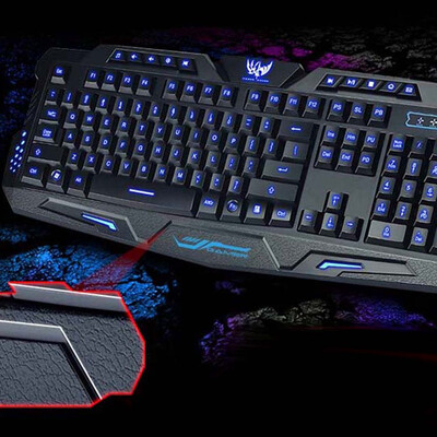 

Three Color Backlight BlueRedPurple Multimedia Ergonomic Gaming Keyboard