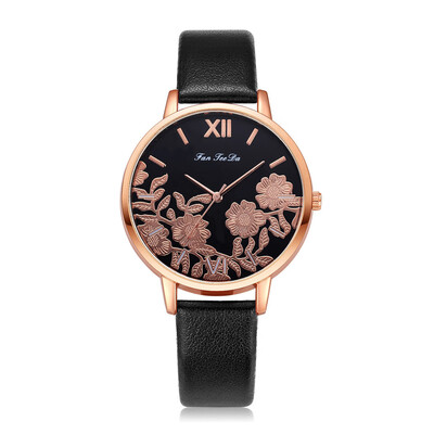 

FanTeeDa Brand New Women Watches Brand Luxury Rose Gold Round Fashion Popular Wristwatch Female Quartz Watch Women Watch 533