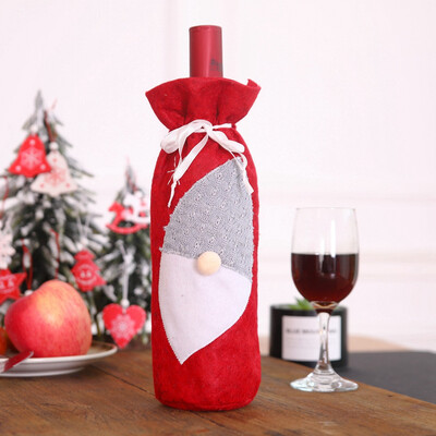 

Toponeto Christmas Wine Bag Machine Embroidered Wine Bottle Set Table Decoration Supplies