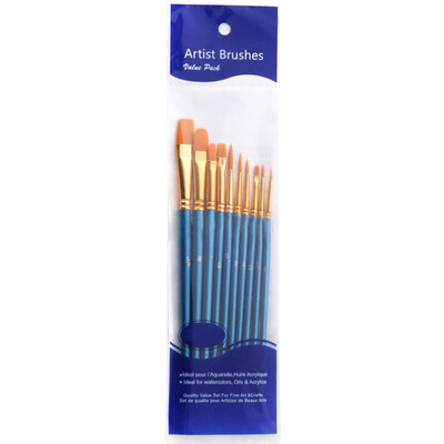 

10PcsSet Watercolor Brush Gouache Paint Brushes Different Shape Round Pointed Tip Nylon Hair Painting Brush Set Artist Supplies