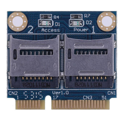 

Mini PCIE Memory Card Adapter PCI-E to Dual TF SDHC SDXC Reader Converter