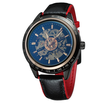 

FORSINING hollow waterproof leather mens automatic mechanical watch mens watch