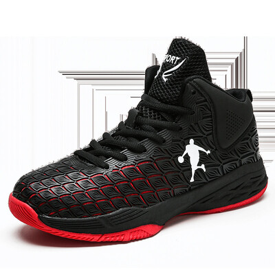 

Couple models high to help large size basketball shoes fashion breathable sports shoes non-slip wear-resistant shock-proof boots