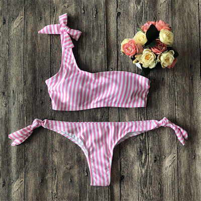 

Women One Shoulder Bikini Set Padded Push Up Swimwear Swimsuit Beachwear -XL
