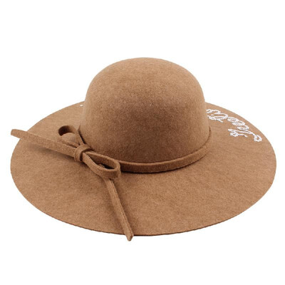 

Women Wide Brim Fedora Hat Sequin Letter Cap Sun Hat Solid Sunbonnet Trilby Beach Panama Hat