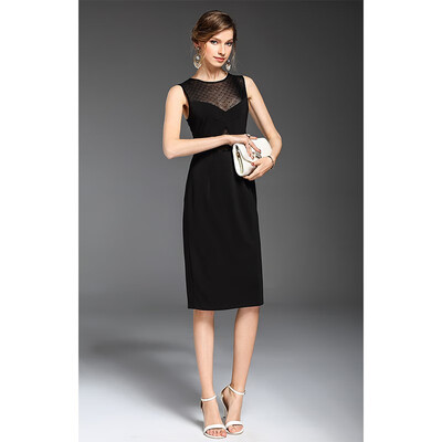 

inHIM Female sleeveless dress female summer dress lace stitching fashion 17399