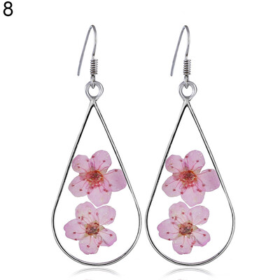 

Fashion Women Dried Flowers Dangle Ear Drops Teardrop Hook Earrings Jewelry Gift