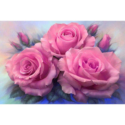 

5D DIY Diamond Painting Pink Flowers Cross Stitch Embroidery Rhinestones
