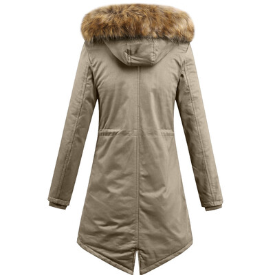 

Toponeto Women Winter Warm Thick Outerwear Hooded Coat Cotton-padded Jacket Plus Size