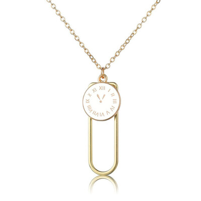 

New Women Trendy Pendant Necklace Round Clock On Hallow Strip Pendants&Necklaces Female Handmade Wedding Jewelry Necklace