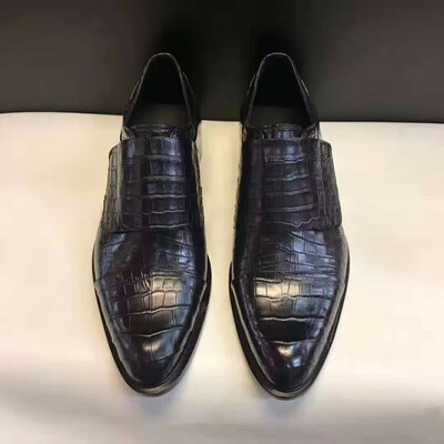 

Black color genuine crocodile skin men business dress shoe luxury quality with cow skin lining&shoe base free shipping