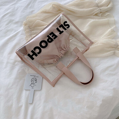 

Summer new transparent letter bag female 2019 new Korean version of the wild single shoulder slung fashion portable mother bag