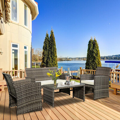 

4 pcs Goplus Outdoor Garden Sofa Furniture Set