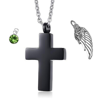 

Cross Cremation Necklace for Ashes Stainless Steel Crucifix Memorial Urn Jewelry for Women Men Keepsake Pendant