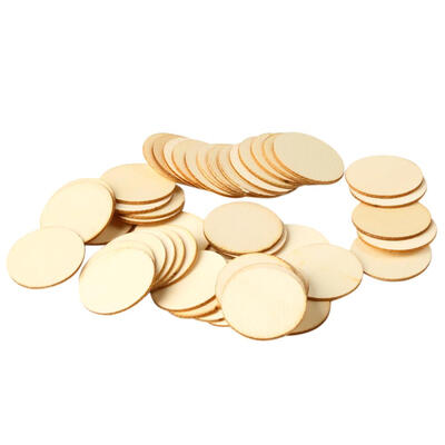 

50pcs Round Circles Wood Chips for DIY Scrapbooking Making Craft Card Decor
