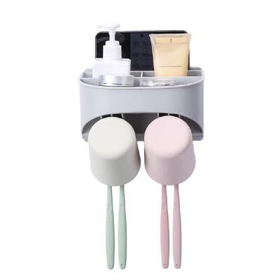 

Multi-functional Wall-mounted Toothbrush Holder & Automatic Toothpaste Dispenser Hair Dryer Rack Storage Organizer with 234 Cups