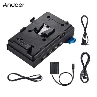 

Andoer V Mount V-lock Battery Plate Adapter with 15mm Dual Hole Rod Clamp NP-FZ100 Dummy Battery Adapter for BMCC BMPCC Sony A7III
