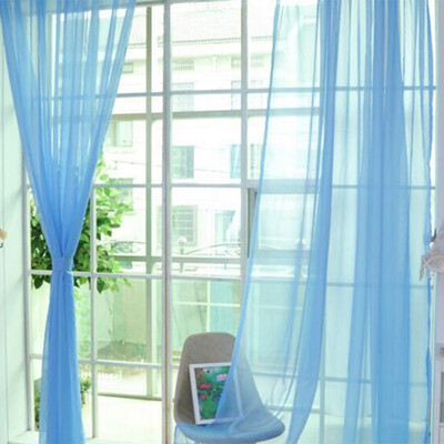

Tulle Voile Door Window Curtain Drape Panel Sheer Scarf Valances Vogue