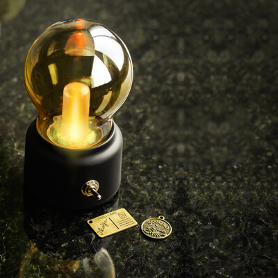

〖Follure〗1PC Creative Retro Bulb Lamp LED Night Light USB Rechargeable Bedside Light