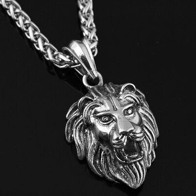 

Fashion Mens Luminous Lights Lion Head Pendant Necklace Jewelry Gift