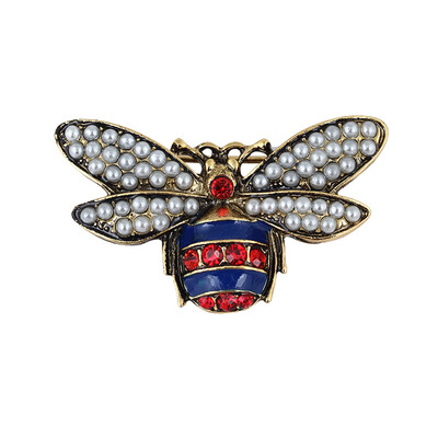 

Vintage Rhinestone Pearls Enamel Bees Animal Pins Brooches Jewelry for Women