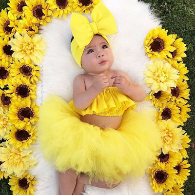 

Toddler Baby Girl Party Crop Top Tutu Tulle Skirt Dress Outfit Clothes Summer