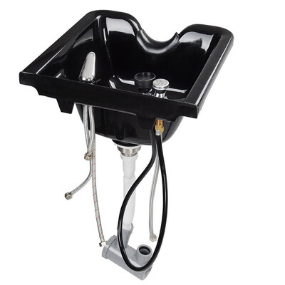 

Ktaxon 05L Portable Salon Deep Basin Shampoo Sink with Drain - Black - Adjustable Height