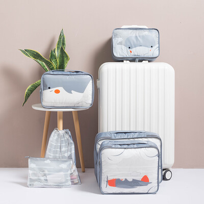 

Banzheni travel wash bag men&women storage bag wash bag translucent large capacity cosmetic bag waterproof storage bag portable multi-function travel travel storage bag set of 6 gray