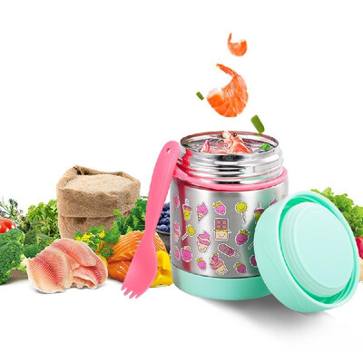 

12 Ounce Vacuum Insulated Stainless Steel Food Jar with Small Spoon